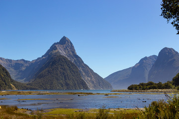 view of famous Mildford Sound, fjord in New Zealand