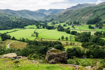 Hikking between Brotherswater and Angle Tarn near Patterdale in the English Lake District