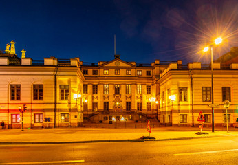 Sunset view of the City courthouse in the old town of Stockholm, Sweden