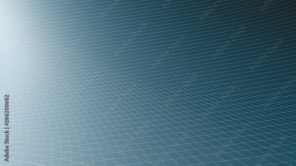 Aufkleber blue abstract surface background with grid - 3d rendering illustration