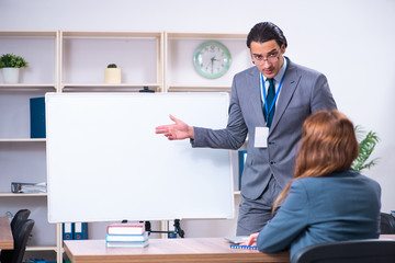 Man and woman in business meeting concept