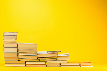 A staircase made from antique books.