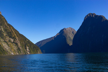 view of famous Mildford Sound, fjord in New Zealand