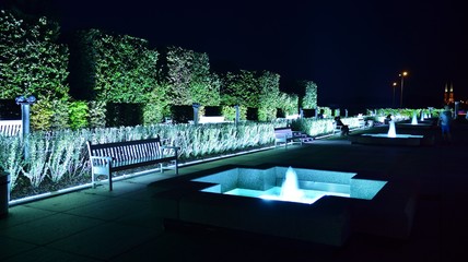 Obraz na płótnie Canvas Castle Gardens - a garden adjacent to the Royal Castle in night. 