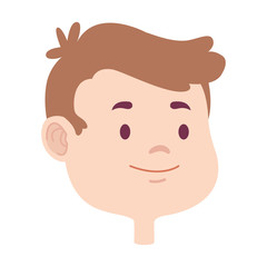 Cute young boy smiling face cartoons