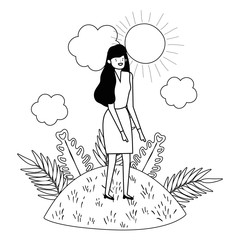 Isolated avatar woman vector design