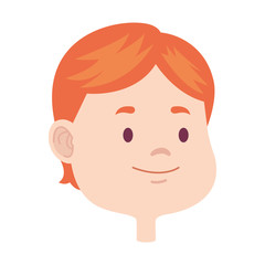 Cute young boy smiling face cartoons