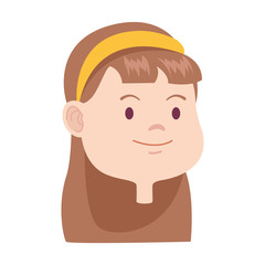 Obraz premium Beautiful young girl smiling face cartoon