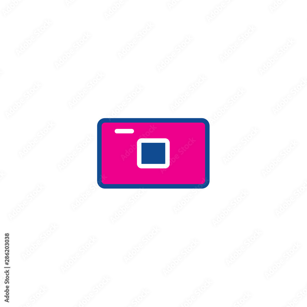 Aufkleber camera color thin line icons. icon for web and user interfaces.