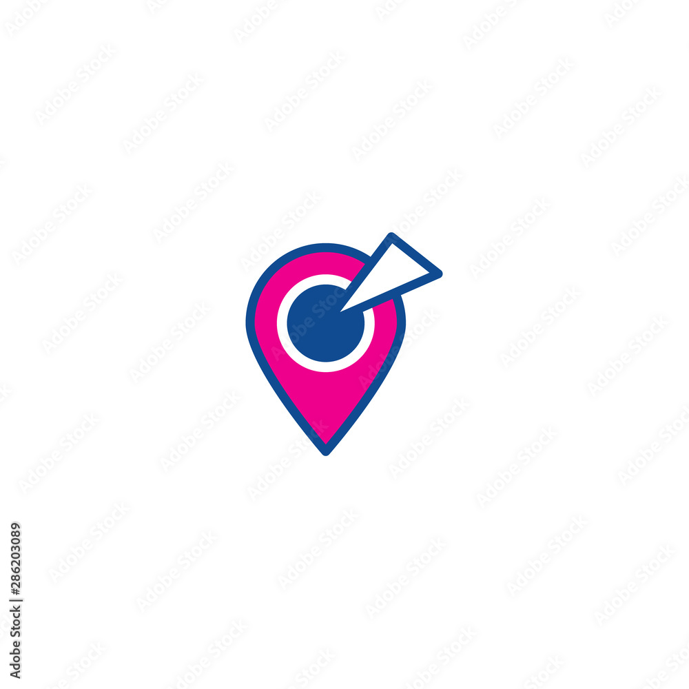 Poster gps color thin line icons. icon for web and user interfaces.