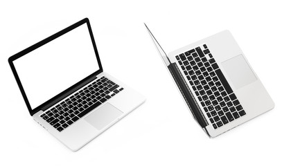 Laptop on white background