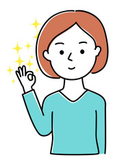 OKサイン　女性