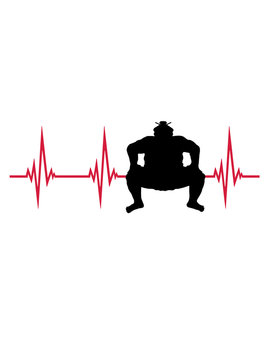 puls herzschlag frequenz sumoringer sport sumo ringer asiatisch japanisch ringen pose k&auml;mpfen hocke dick fett cool lustig stark k&auml;mpfen chinesisch gro&szlig; design clipart
