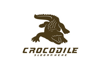 Crocodile Logo Vector. Alligator emblem template Illustration