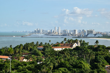 View of Recife from the historic city of Olinda, Pernambuco, Brazil.