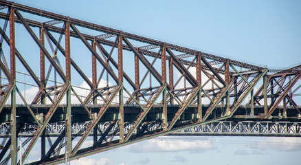 old steel bridge bridge over river