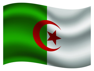 Algeria Beautiful national flag with waving effects. original colors and proportion. Amazing design vector illustration for web,logo, icon and background.from  countries flag set.