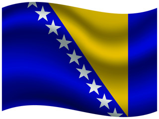 Bosnia and Herzegovina Beautiful national flag with waving effects. original colors and proportion. Amazing design vector illustration for web,logo, icon and background.from  countries flag set.