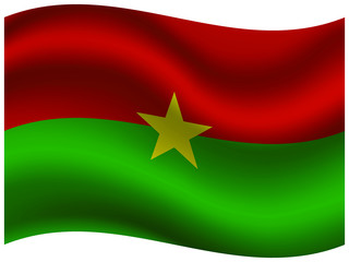 Burkina Faso  Beautiful national flag with waving effects. original colors and proportion. Amazing design vector illustration for web,logo, icon and background.from  countries flag set.