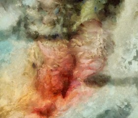 Grunge texture. Abstract background. Oil paint. Dry brush strokes. Simple pattern. Design template. Creative wallpaper. Scratches elements.