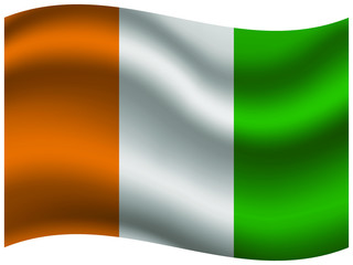 Cote d'Ivoire  Beautiful national flag with waving effects. original colors and proportion. Amazing design vector illustration for web,logo, icon and background.from  countries flag set.