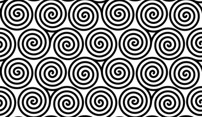 Spiral celtic triskels vector seamless pattern tile - obrazy, fototapety, plakaty
