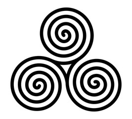 Vector breton and celtic original spiral triskel symbol