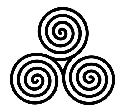 Vector breton and celtic original spiral triskel symbol