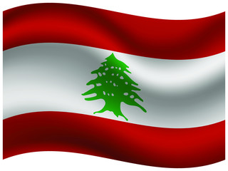 Lebanon Beautiful national flag with waving effects. original colors and proportion. Amazing design vector illustration for web,logo, icon and background.from  countries flag set.