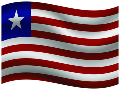 Liberia Beautiful national flag with waving effects. original colors and proportion. Amazing design vector illustration for web,logo, icon and background.from  countries flag set.