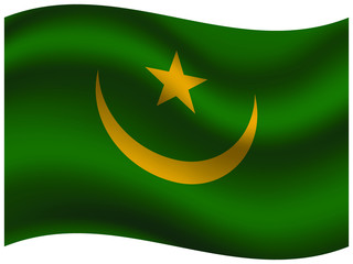 Mauritania Beautiful national flag with waving effects. original colors and proportion. Amazing design vector illustration for web,logo, icon and background.from  countries flag set.