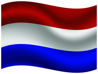 Naklejka premium Netherlands Beautiful national flag with waving effects. original colors and proportion. Amazing design vector illustration for web,logo, icon and background.from countries flag set.