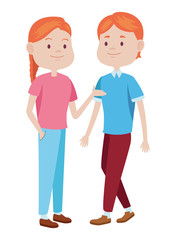 Fototapeta premium Teenagers friends smiling and greeting cartoons