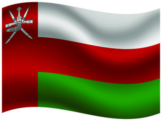 Oman Beautiful national flag with waving effects. original colors and proportion. Amazing design vector illustration for web,logo, icon and background.from  countries flag set.
