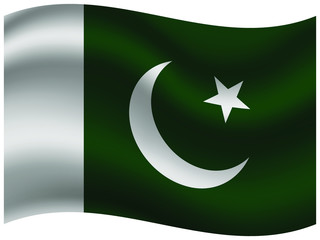 Pakistan Beautiful national flag with waving effects. original colors and proportion. Amazing design vector illustration for web,logo, icon and background.from  countries flag set.