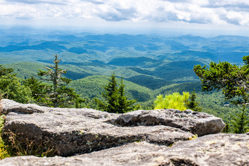 The view from Grandfather Mountain in Western North Carolina near Boone, Linville, and Blowing Rock