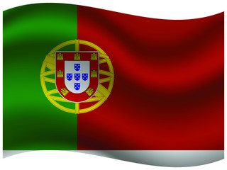 Portugal Beautiful national flag with waving effects. original colors and proportion. Amazing design vector illustration for web,logo, icon and background.from  countries flag set.