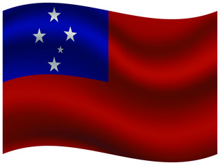 Samoa Beautiful national flag with waving effects. original colors and proportion. Amazing design vector illustration for web,logo, icon and background.from  countries flag set.