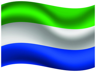 Sierra Leone  Beautiful national flag with waving effects. original colors and proportion. Amazing design vector illustration for web,logo, icon and background.from  countries flag set.