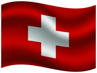 Fototapeta premium Switzerland Beautiful national flag with waving effects. original colors and proportion. Amazing design vector illustration for web,logo, icon and background.from countries flag set.