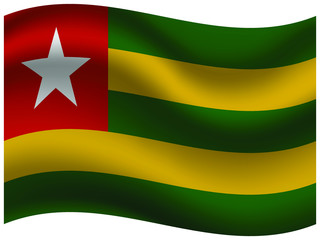 Togo Beautiful national flag with waving effects. original colors and proportion. Amazing design vector illustration for web,logo, icon and background.from  countries flag set.