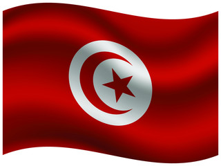 Tunisia Beautiful national flag with waving effects. original colors and proportion. Amazing design vector illustration for web,logo, icon and background.from  countries flag set.