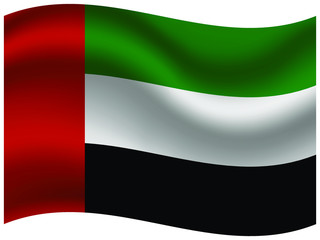 United Arab Emirates  Beautiful national flag with waving effects. original colors and proportion. Amazing design vector illustration for web,logo, icon and background.from  countries flag set.