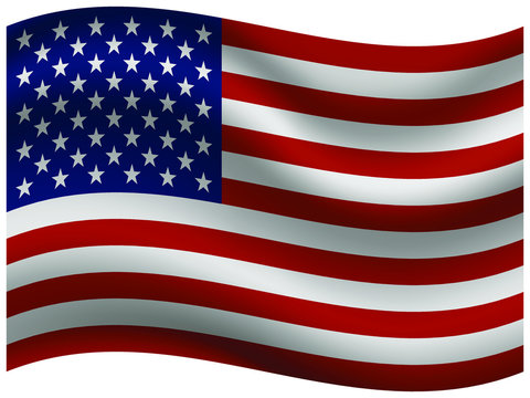 United States Beautiful national flag with waving effects. original colors and proportion. Amazing design vector illustration for web,logo, icon and background.from  countries flag set.