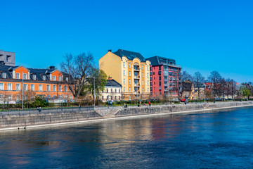 Riverside of Motala strom river in Norrkoping, Sweden