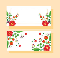 wedding save the date flowers banner or label