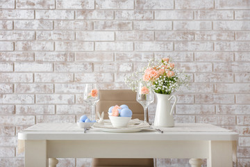 Table set for Easter celebration