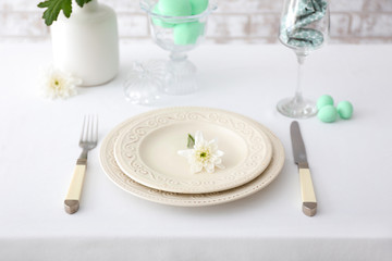 Table set for Easter celebration