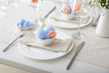 Table set for Easter celebration