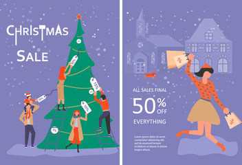 Vertical Banner for Christmas sale.